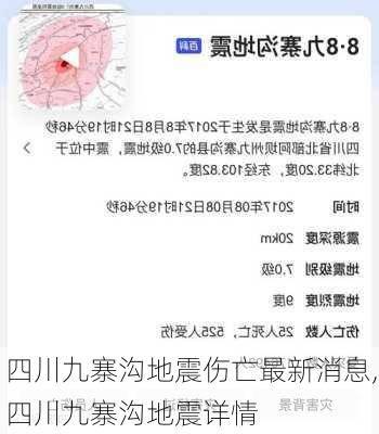 地震最新动态，九寨沟地震情况更新